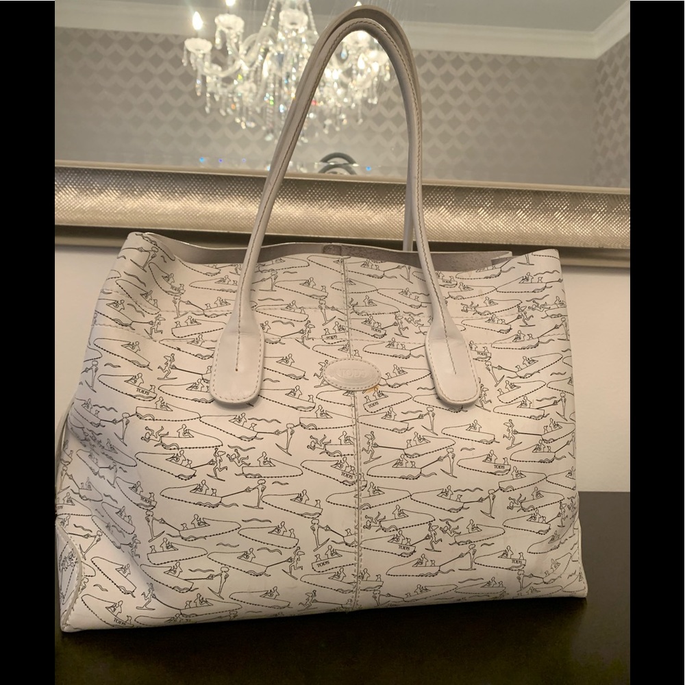 Todd’s White Leather Tote